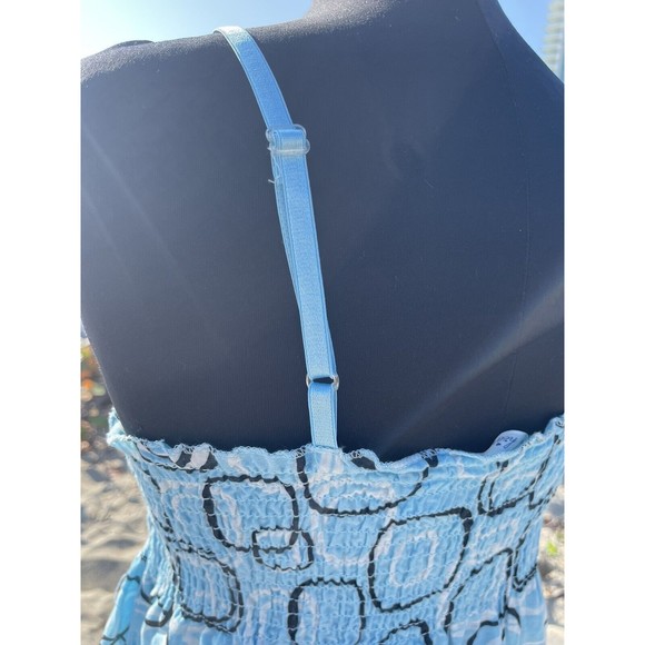 Vintage Y2K Blue Floral Cottage Core Baby Doll Derek Heart Dress / Size: L - Picture 4 of 11